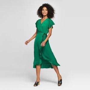 SOLD NWT Who What Wear Green Wrap Dress